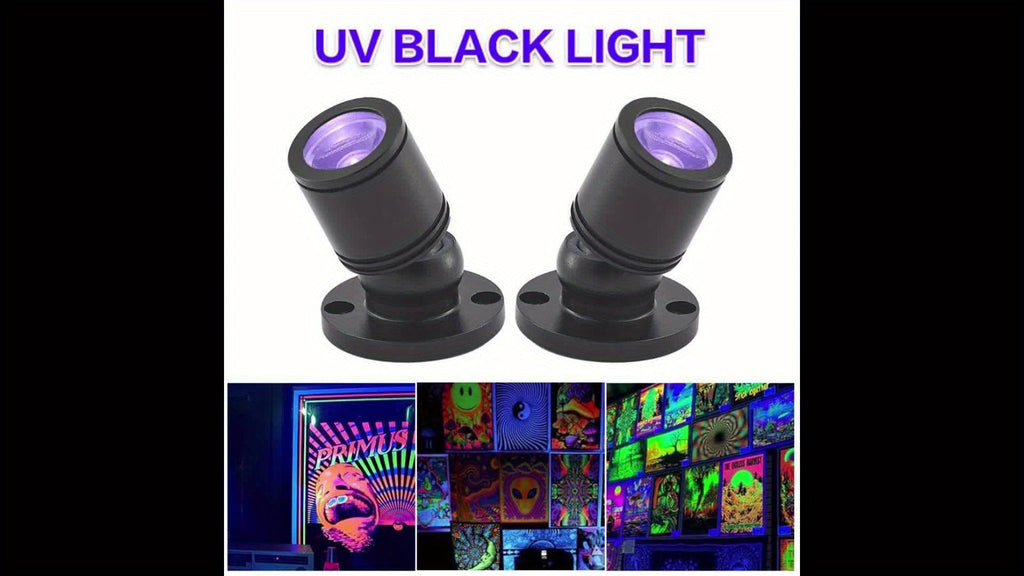 LED UV Blacklight USB Powered Mini Spotlight ¨C Glow Party, Tapestry & UV Reactive Decoration with On/Off Switch