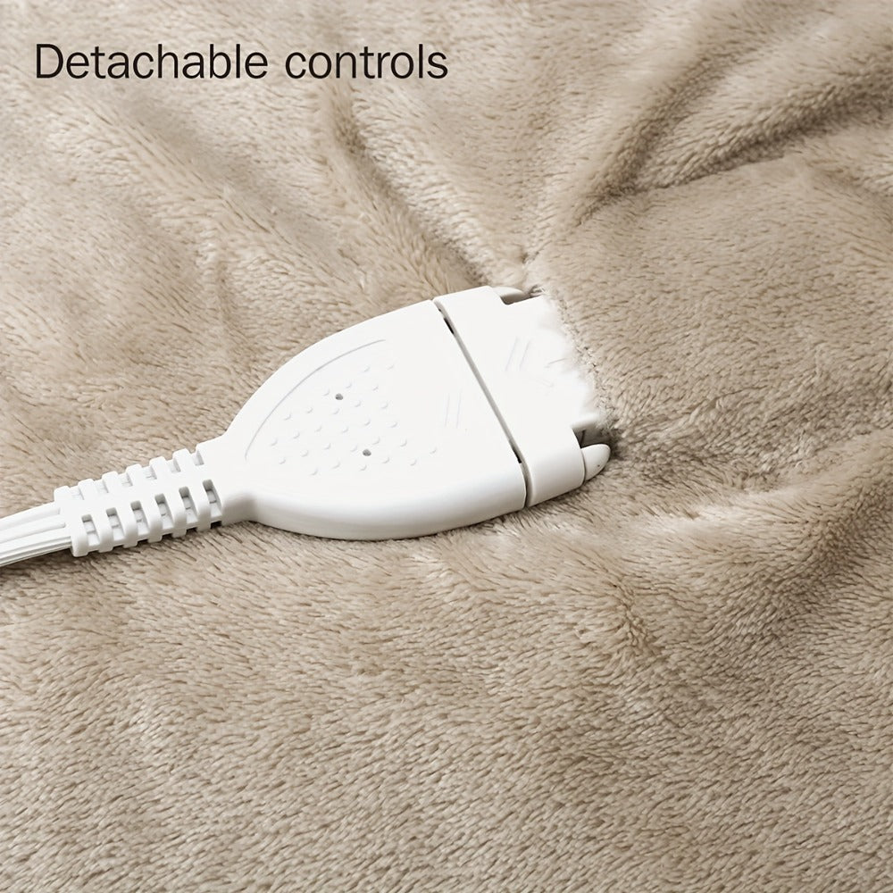 Dual Control Electric Heated Blanket with 10 Heat Levels - 10-Hour Auto Shutoff, Overheat Protection, Fast Heating, Soft Flannel, Machine Washable, 4 Sizes & 4 Colors, Bedroom Gift Blanket