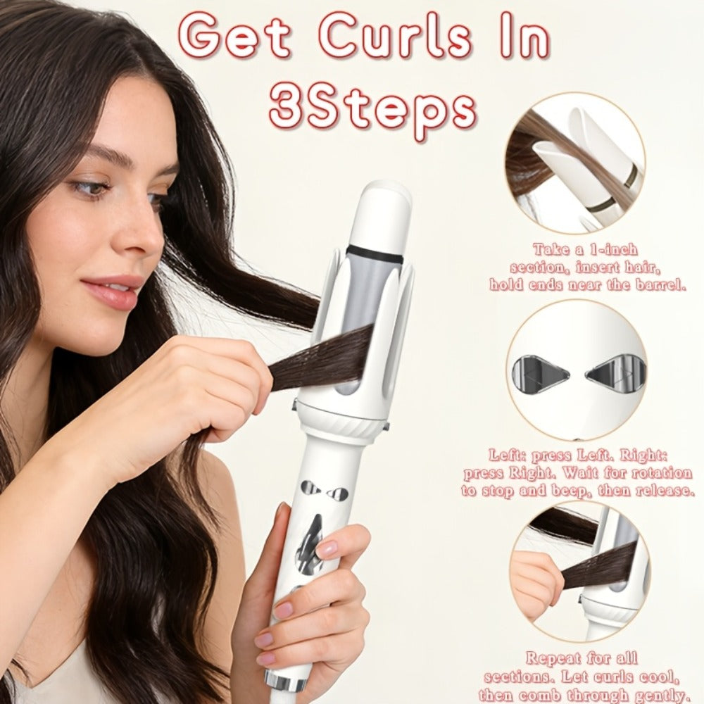 5-in-1 Hair Styler Set with Interchangeable Curling Wand & Straightening Brush - Multi Barrel Curling Iron Kit for Waves, Curls & Volume, Works on All Hair Types, Salon Results at Home, 3 Colors