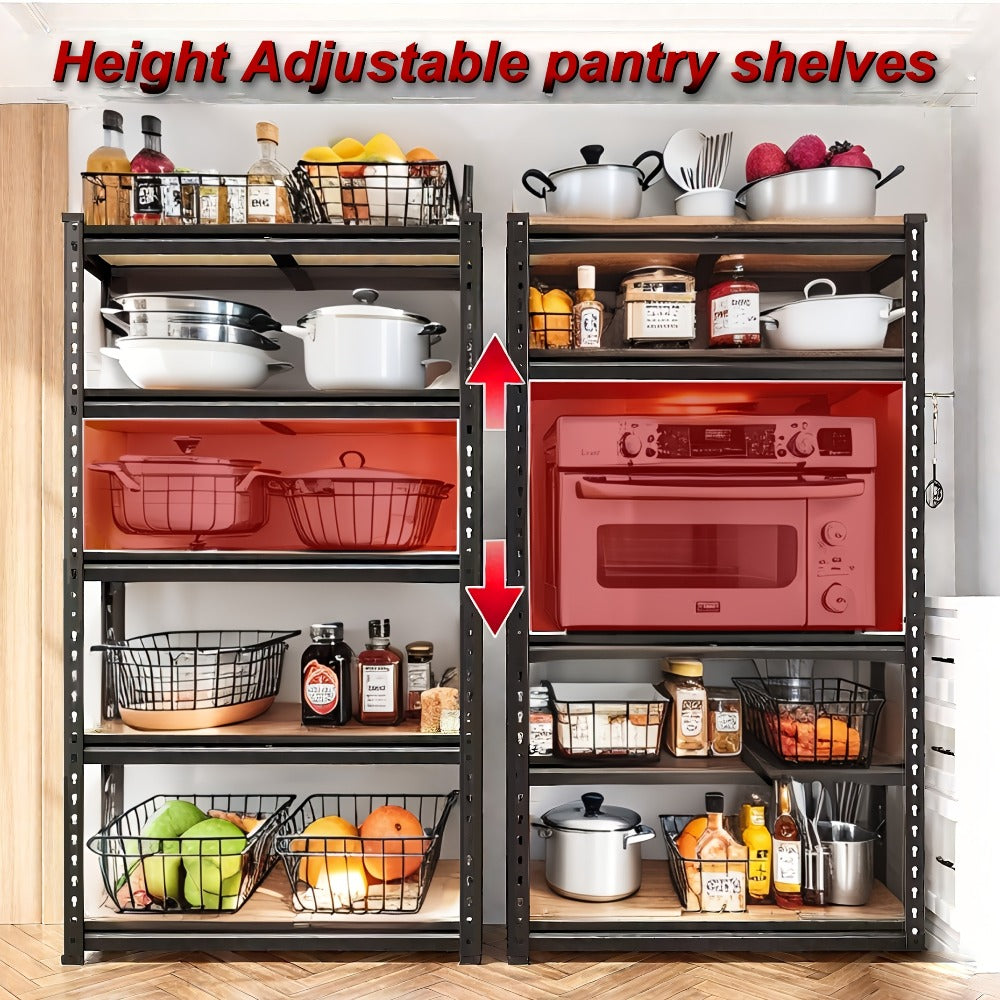 Heavy Duty Shelving Unit 5-Tier Metal Storage Shelves 2000 LBS Capacity, 60¡±H x 28¡±W x 12¡±D Adjustable Steel Rack for Garage, Closet, Pantry & Basement Organization, Easy Assembly Utility Shelf