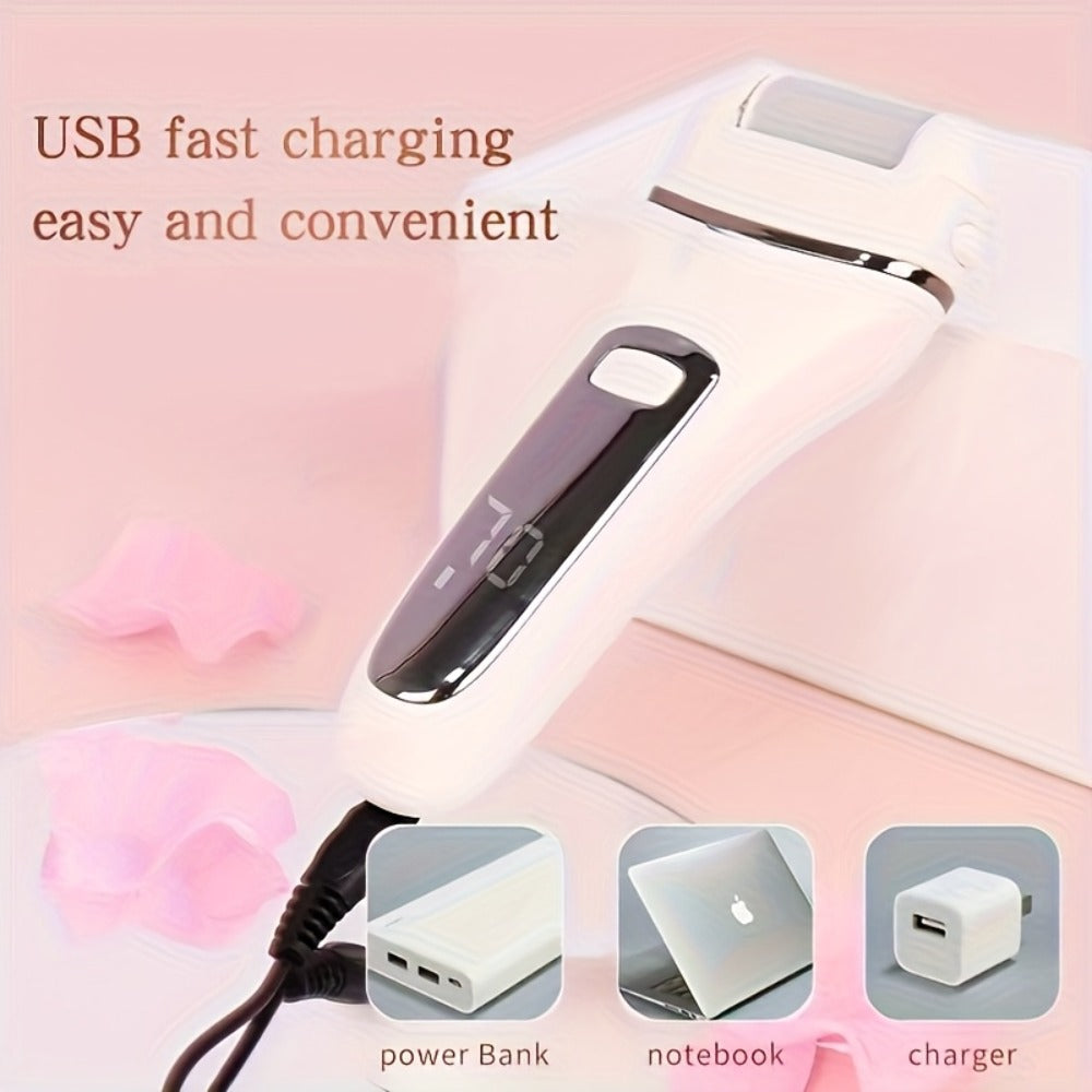 Electric Pedicure Foot File 10-in-1 Kit ¨C Rechargeable with Digital Display, 3 Roller Heads, Dead Skin & Hard Skin Remover for Men & Women