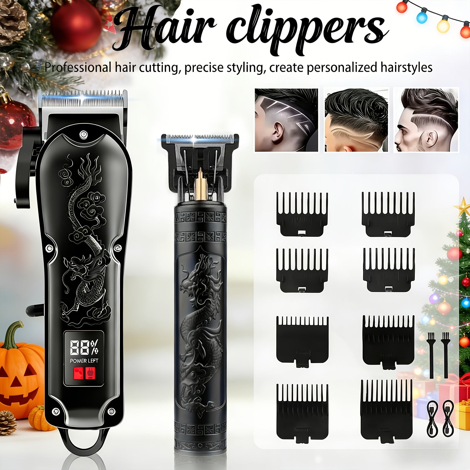 Men's Electric Grooming Set Hair Clipper Nose Trimmer Shaver Kit Cordless USB Rechargeable Professional Haircut Sculpt Shave for Home Car Travel Gift for Dad Husband Boyfriend