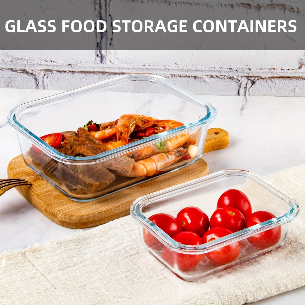 Glass Food Storage Containers with Airtight Lids - Borosilicate Glass Meal Prep Containers Set, Microwave Dishwasher Freezer Safe, BPA Free, Leak Proof Lunch Containers for Kitchen