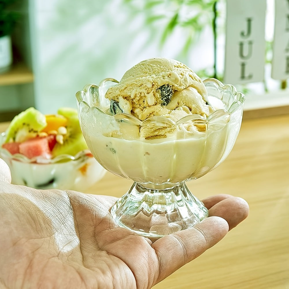 Tulip Shaped Dessert Bowls Set of 12 ¨C 5 Oz Glass Cups for Ice Cream, Sundaes, Fruit & Salads ¨C Dishwasher Safe Snack & Cocktail Bowls ¨C Perfect for Christmas & Holiday Gatherings ¨C Light Green