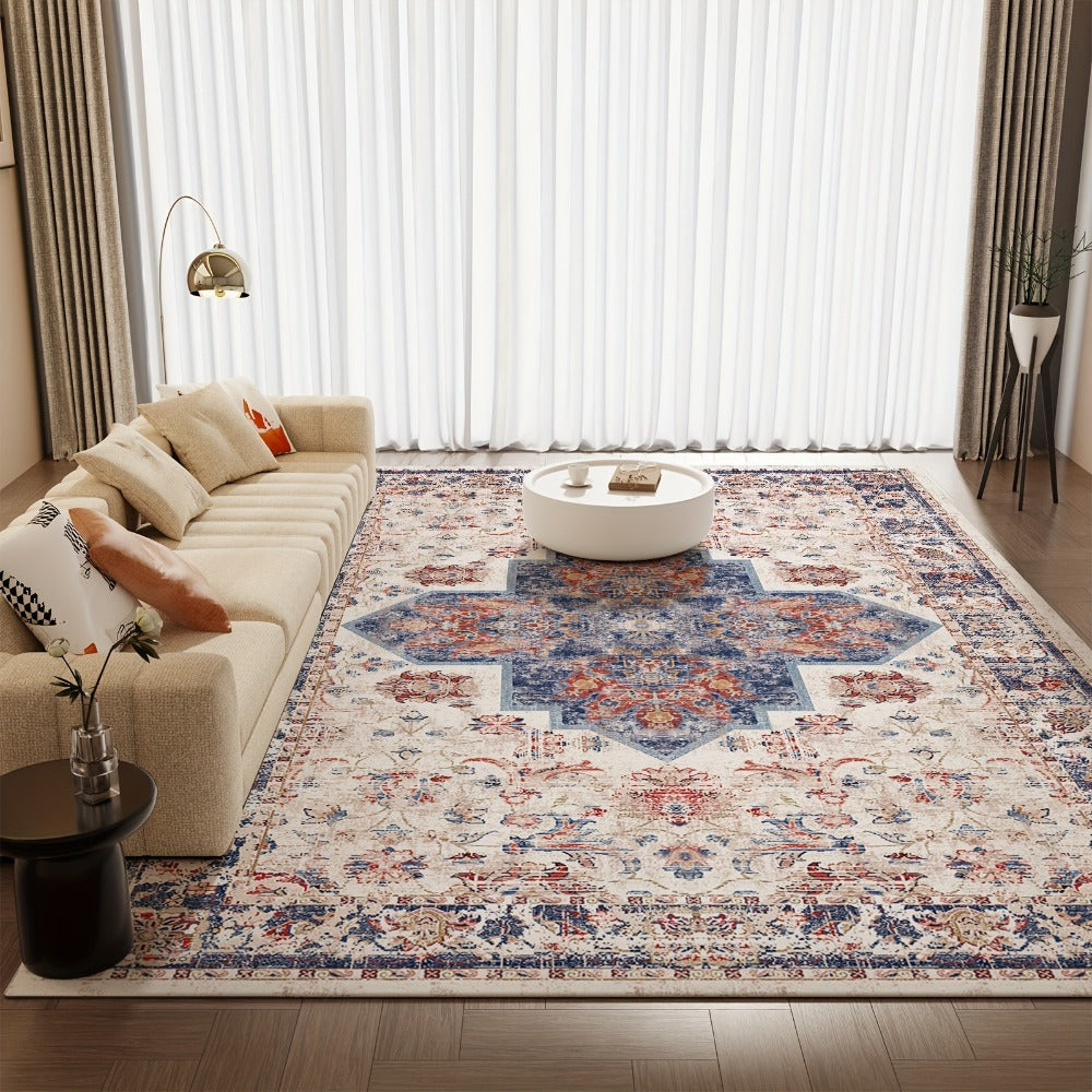 Tie-Dye Area Rug Retro Vintage Style Machine Washable Soft Floor Mat - Durable Indoor Outdoor Rug for Living Room Bedroom Kitchen, Colorful Boho Tie Dye Pattern Cozy Home Decor 5x7 8x10 9x12ft