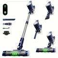Cordless Stick Vacuum Cleaner 51-68KPa 3-Speed LED Floor Brush 45-Min Runtime Detachable Lightweight for Pet Hair Carpet Hard Floor