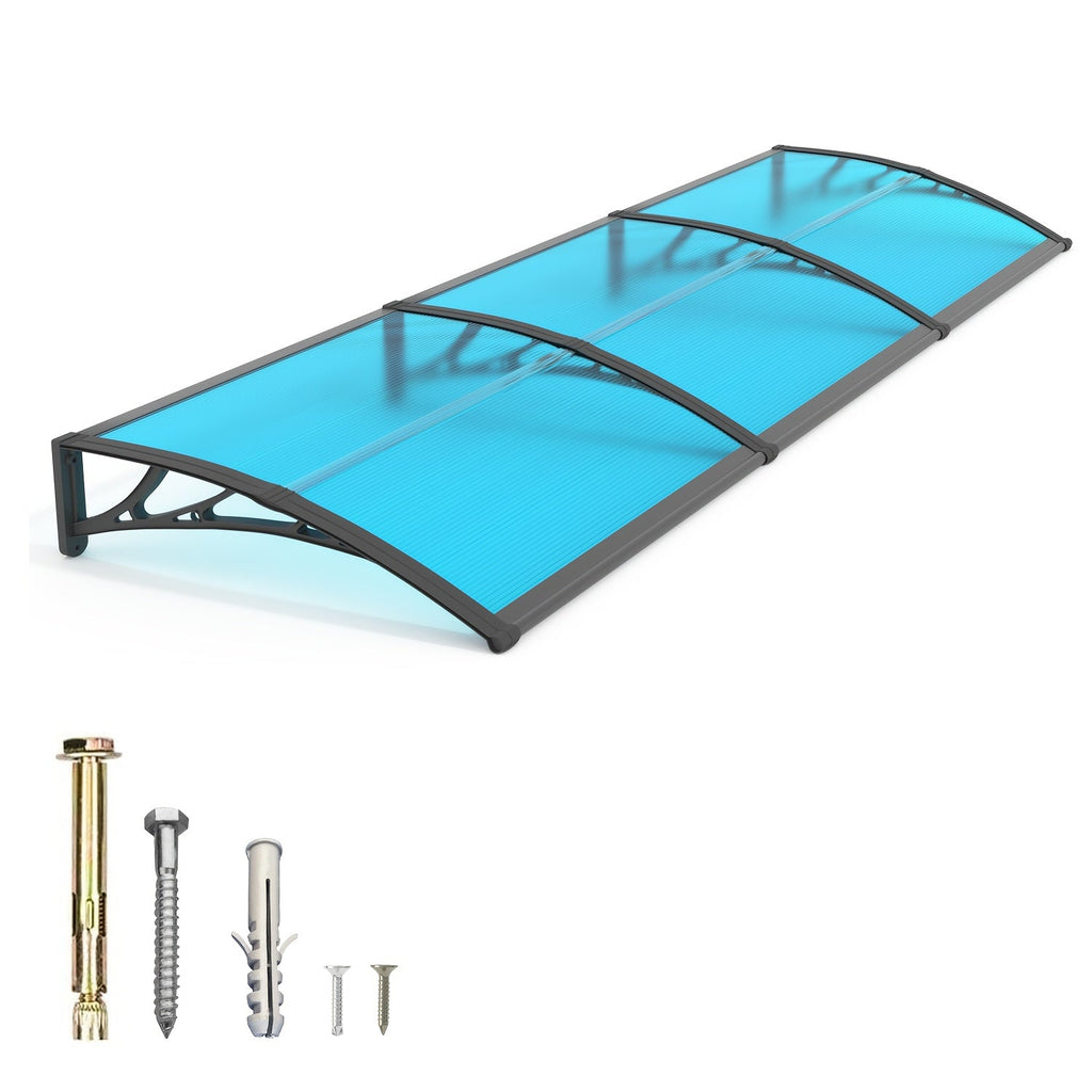 Window Awning Door Canopy Polycarbonate Overhang ¨C UPF 50+ UV & Rain Protection, Leak-Proof Hollow Sheet, Weather-Resistant Outdoor Patio Awning for Doorways, Windows, Storefronts ¨C Multiple Sizes & Colors