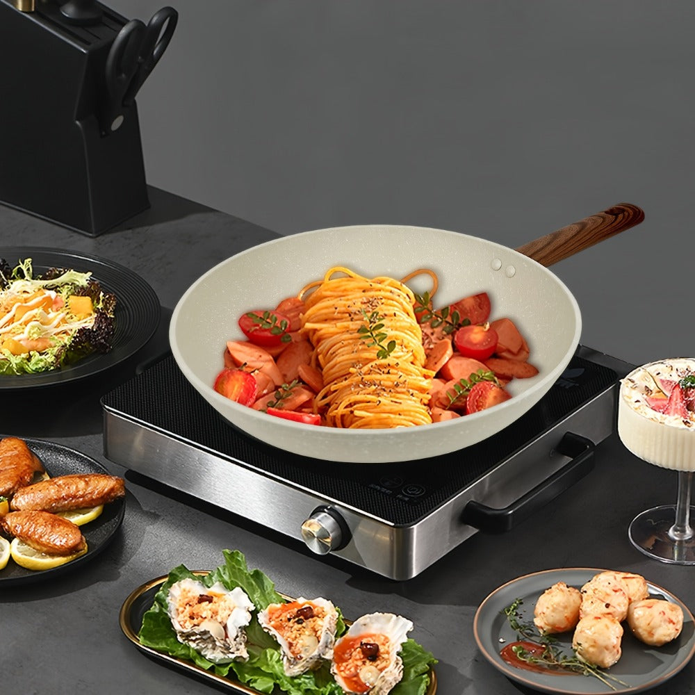 Non-Stick Cookware Set 7 12 & 15 Piece Induction Compatible ¨C Frying Pan Steamer Silicone Spatula & Tongs | Complete Pots and Pans Cooking Set | Perfect Wedding Housewarming Gift for Friends