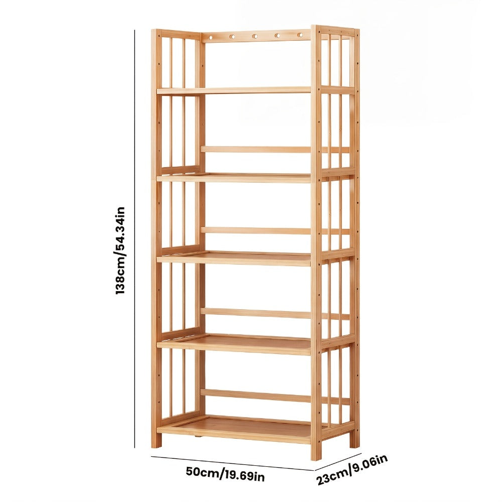 Bamboo Bookshelf Narrow 4 Tier Adjustable Shelves Wooden Bookcase Storage Shelf Organizer for Small Spaces Bedroom Living Room Home Office Standing Shelf