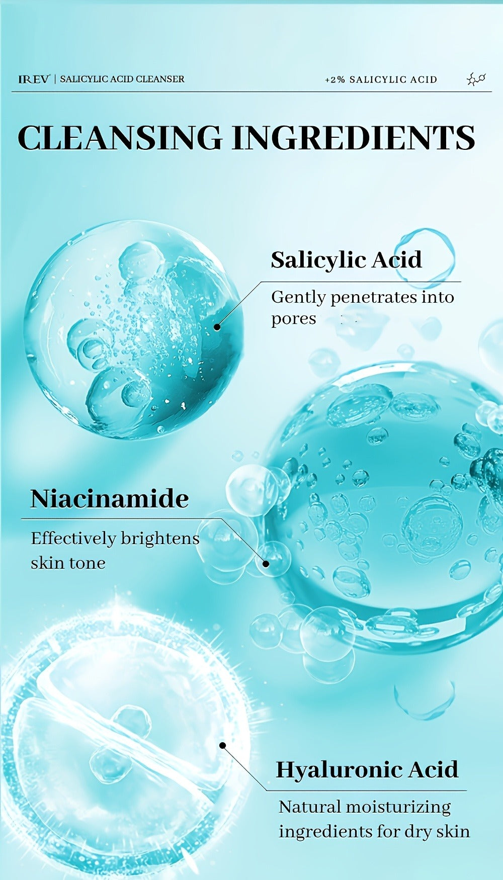 Salicylic Acid Facial Cleanser Gel ¨C Deep Cleansing & Moisturizing with Hyaluronic Acid, Non-Comedogenic, Paraben-Free, Fresh Scent, for All Skin Types, Men & Women, Daily Face Wash