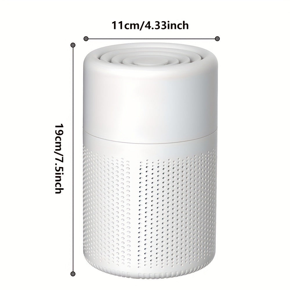 USB Negative Ion Air Purifier with Blue Light & Aromatherapy Box ¨C Removes Dust, Smoke, Formaldehyde, VOCs & PM2.5, Type-C Powered Desktop Air Cleaner for Bedroom, Office & Bathroom, 50 m3/h Airflow