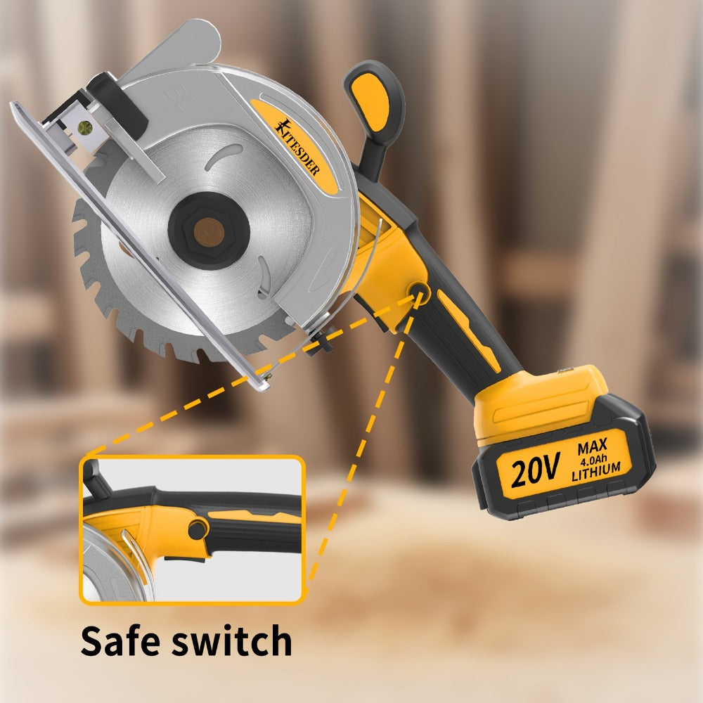 Brushless Circular Saw 5-Inch Kit 6900RPM with Battery & Charger ¨C 45¡ã Bevel Cut, Up to 6 Saw Blades, 2.0AH / 4.0AH Battery Options, Cordless Woodworking Saw for Wood Cutting, Garden & DIY Projects