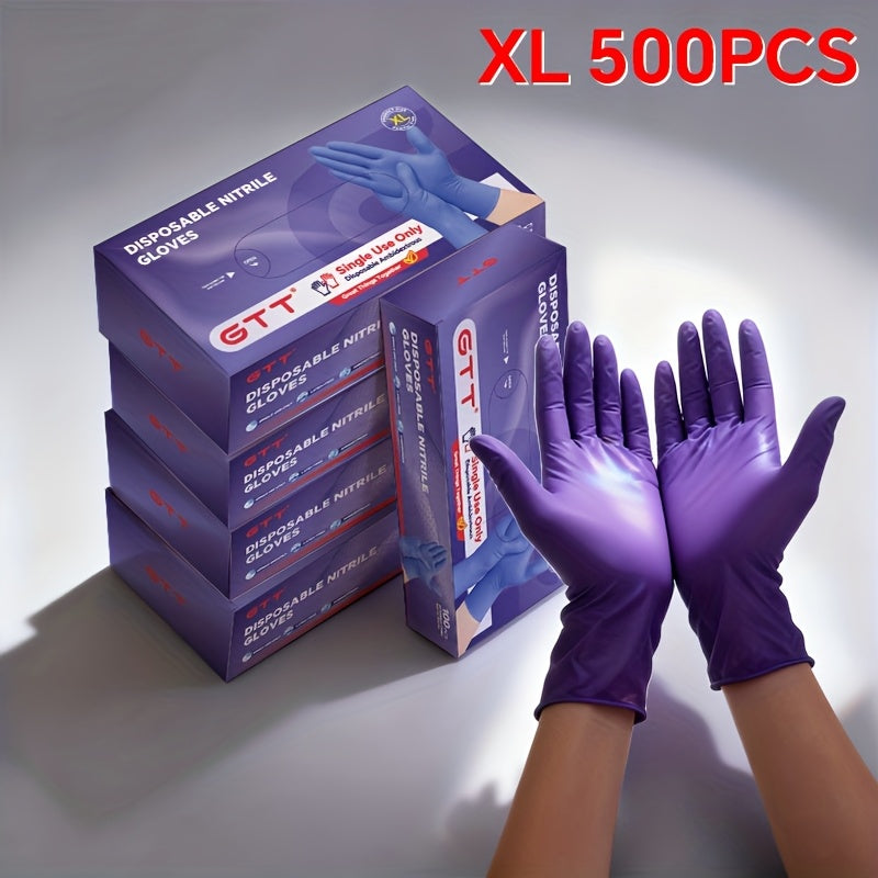 Disposable Nitrile Gloves 500pcs Dark Purple 4.5 Mil Latex-Free Powder-Free S/M/L/XL Kitchen Cleaning Pet Care Multi-Purpose