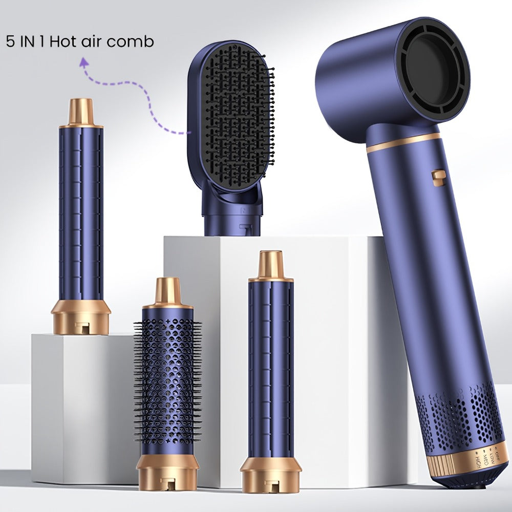 5-in-1 Hair Dryer Brush Set ¨C Blow Dryer Brush with Curl, Straighten, Volumize & Smooth, Hot Air Styler for All Hair Types, Professional Styling Wand