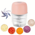 Electric Garlic Chopper USB Rechargeable Mini Food Chopper with 800mAh Battery - Portable Vegetable Garlic Grinder Onion Blender for Garlic Ginger Chili Fruits Meats - Kitchen Gadget Gift