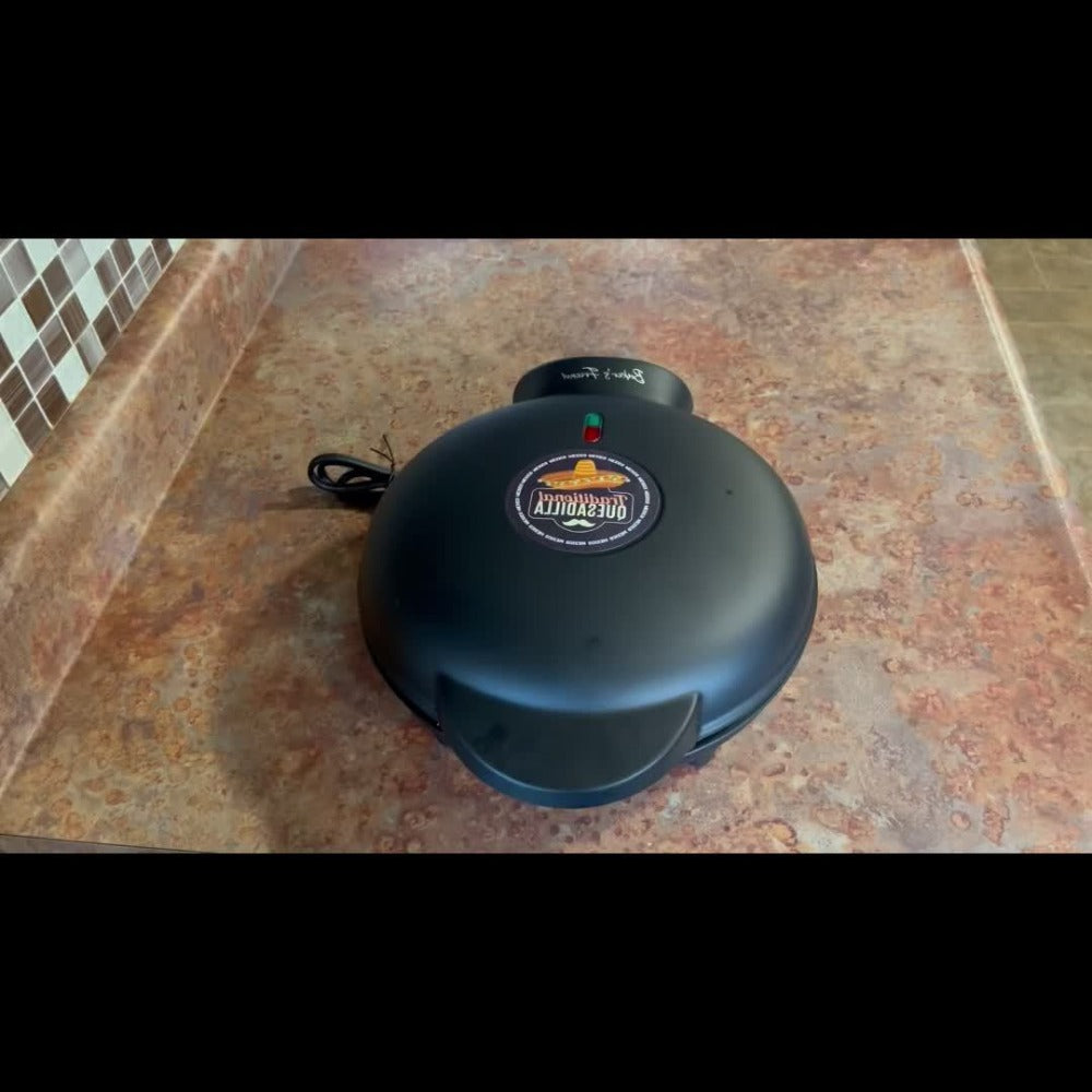 Electric Quesadilla Maker 9.5 Inch ¨C Grilled Cheese Machine, Extra Stuffing Capacity, Easy 6-Wedge Slice, Non-Slip Feet | Also Available as 12 Inch Pizza Maker