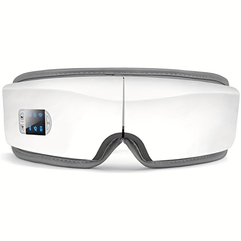 Eye Massager with Heat - 4D Intelligent Portable Eye Mask Massager with Pneumatic Compression, Vibration, Hot Compress & Music, Multiple Modes for Eye Strain Relief, Dry Eyes, Headache & Better Sleep