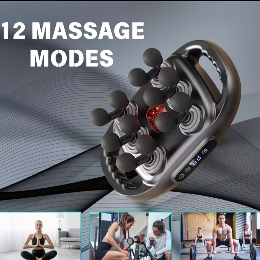 Fascia Gun Multi-Head Deep Tissue Massager ¨C 9 High-Frequency Modes for Leg, Waist, Back & Hip Muscle Relief | Ergonomic Compact Design with High-Performance Motor for Fitness Recovery