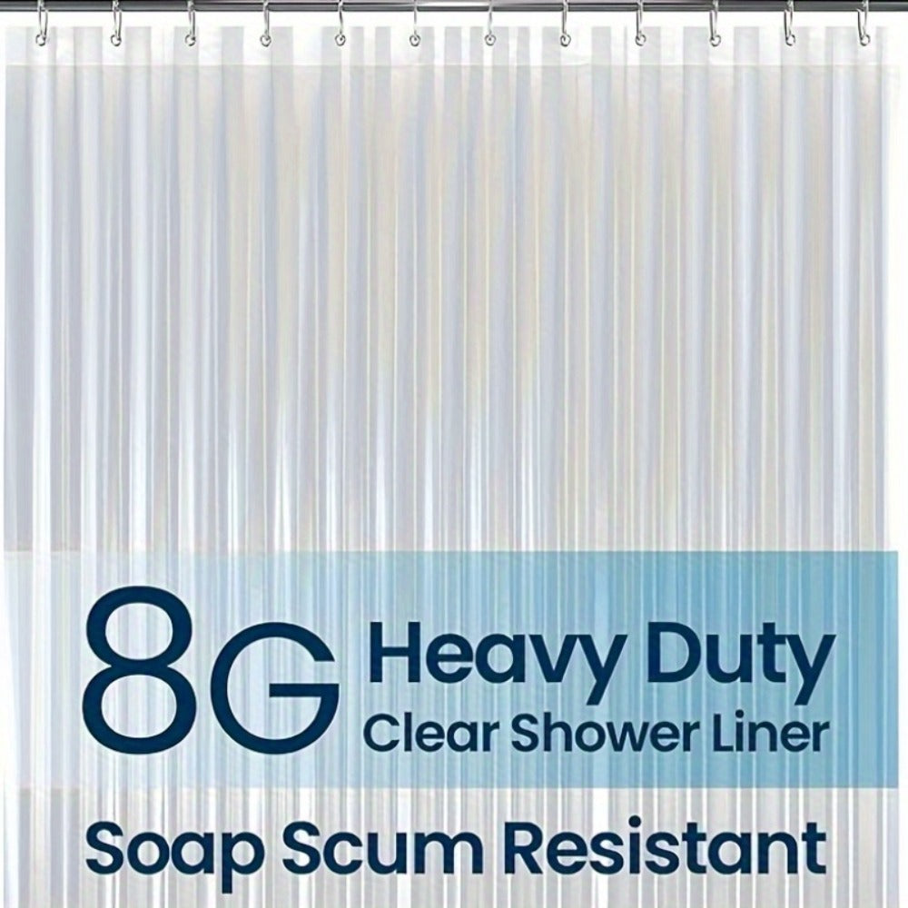 Clear Shower Curtain PEVA 8G Rust Proof Grommets 72x72 Inch - Premium Transparent Waterproof Modern Bathroom Curtain | Single or Set 2 | Easy Clean Smooth Surface | Bathroom Accessories Home Decor