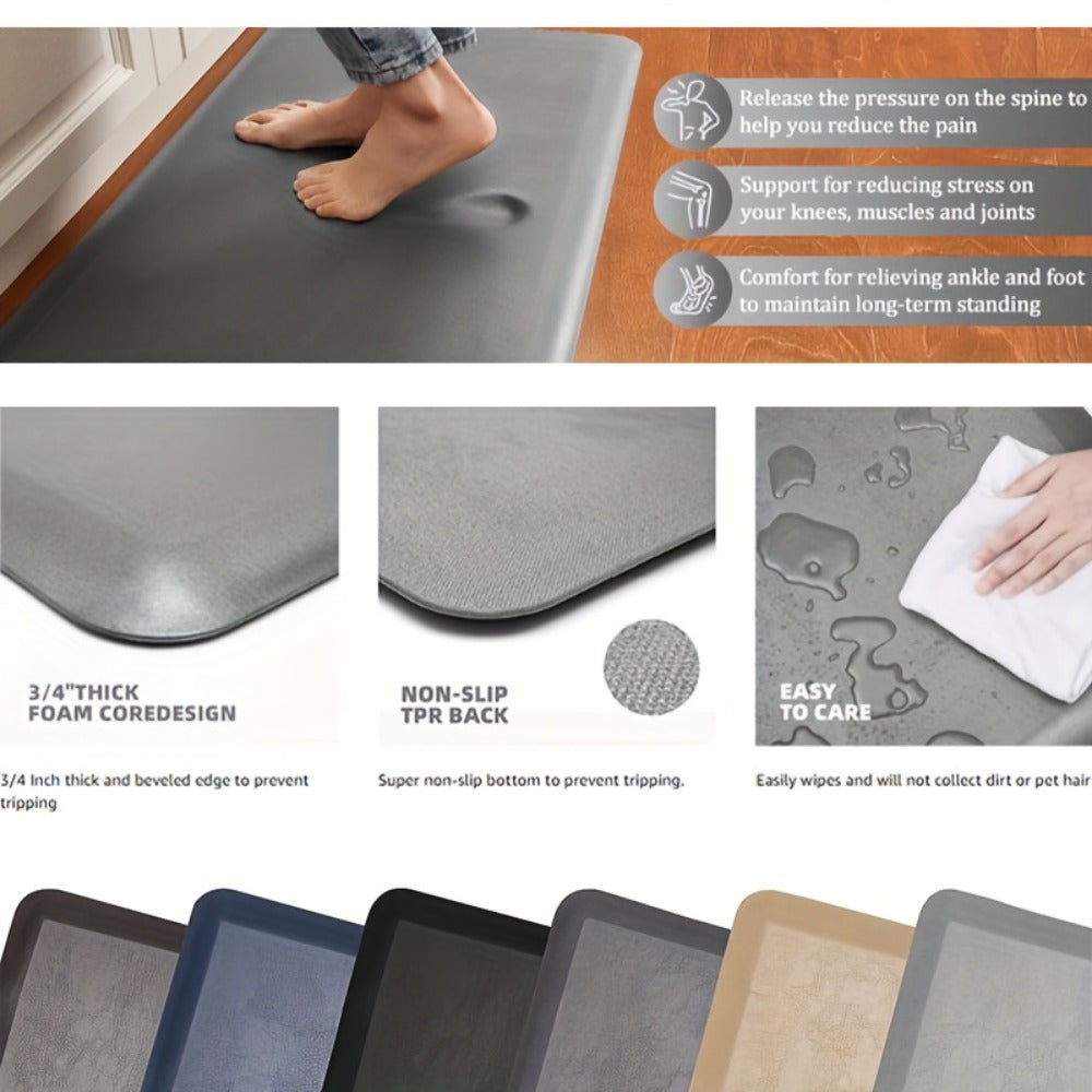 Anti-Fatigue Kitchen Mat 3/4 Inch Thick Non-Slip Foam Cushion Standing Desk Mat for Kitchen Office Laundry
