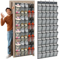 Over the Door Shoe Organizer 40 Pockets with 4 Hooks ¨C Durable Fabric Hanging Shoe Storage for Closet, Entryway & Bedroom ¨C Space-Saving Door Shoe Rack in Gray, White & Black