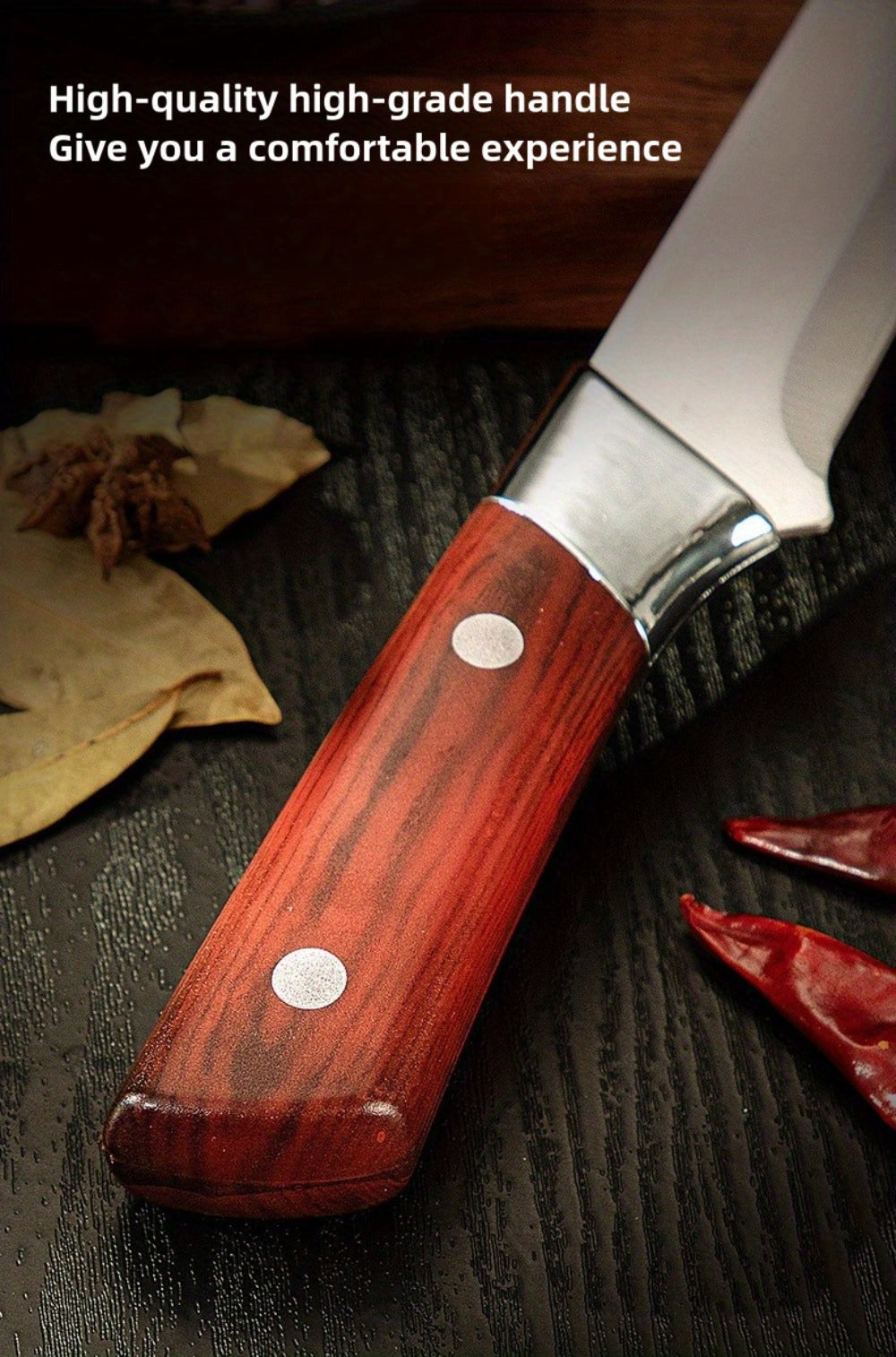 Kitchen Knife Set 3-Piece Hand Forged Stainless Steel Chef Knives with Boning Fillet & Carving Blades ¨C Professional Butcher Set for Meat Cutting BBQ Father's Day Gift