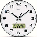 Silent Wall Clock Round Analog 10/12 Inch ¨C Battery Operated, Calendar & Temperature Display, Non-Ticking Quiet Movement for Bedroom, Office & Living Room, Multiple Colors