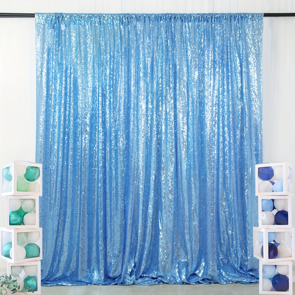 Sequin Backdrop Curtain for Party Wedding - 4x8ft Shimmering Glitter Curtain for Birthday Photo Booth Stage Decoration, Easy Hang, Multi-Color