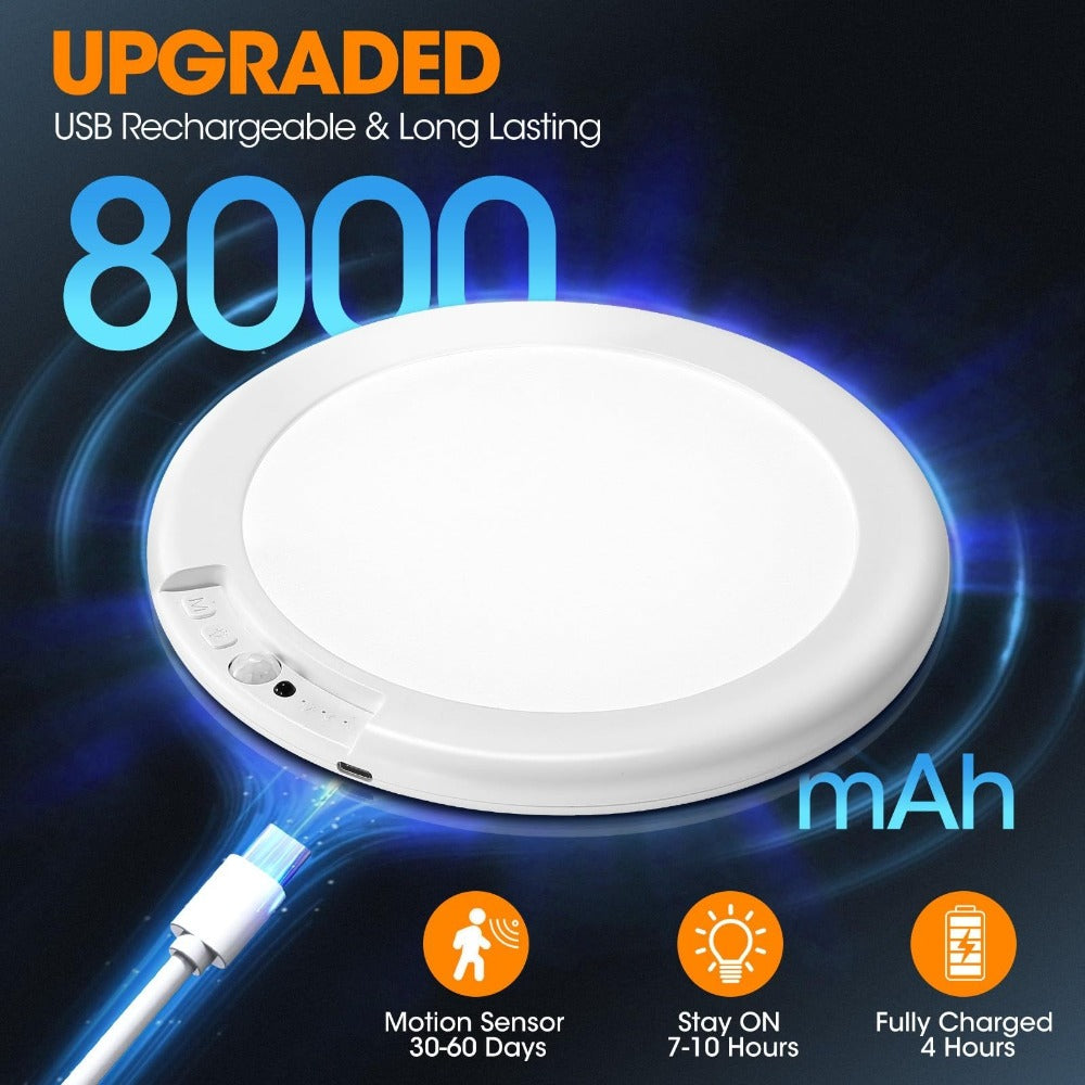 Rechargeable Ceiling Light No Wiring ¨C Battery Operated LED Ceiling Light with Remote Control, Motion Sensor, Dimmable & Timer, Wireless Overhead Light for Bathroom Pantry Hallway Closet Porch Garage