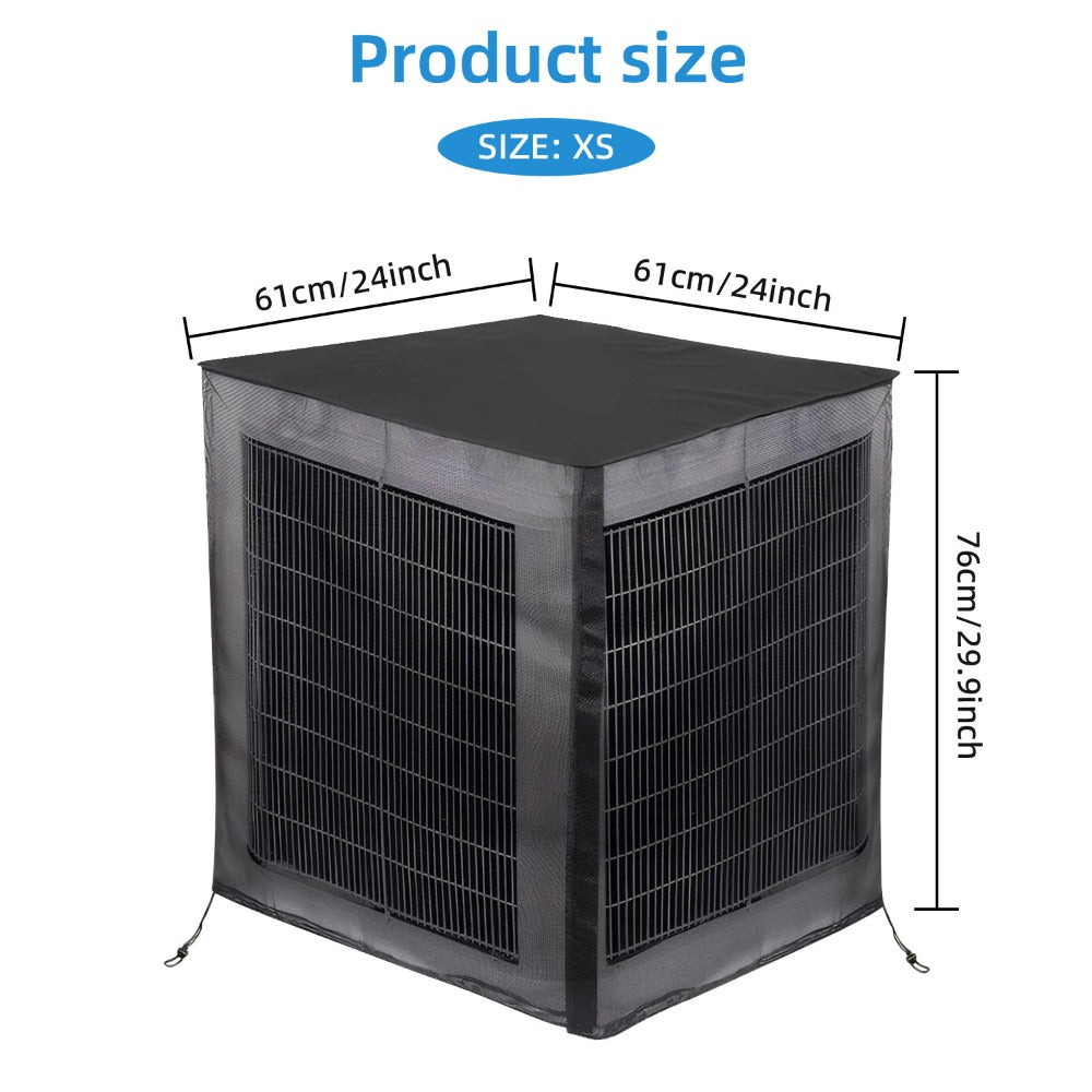 Outdoor AC Unit Cover Heavy Duty Waterproof Central Air Conditioner Cover with Mesh Vent Adjustable Straps UV Rain Snow Debris Bug Leaf Protection XS M L