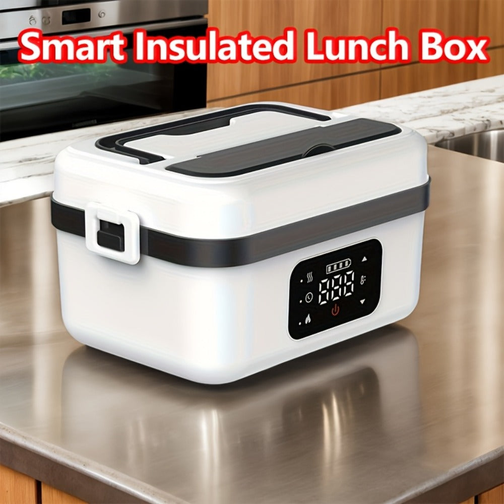Electric Lunch Box 33.81oz Stainless Steel Heated Food Container Leak-Proof Portable Lunch Warmer for Work School Office