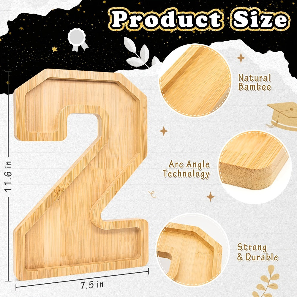 Graduation Charcuterie Board Decorations 4pcs Wooden Number Box with 14 Balloons ¨C 2026 GRAD Fillable Party Supplies