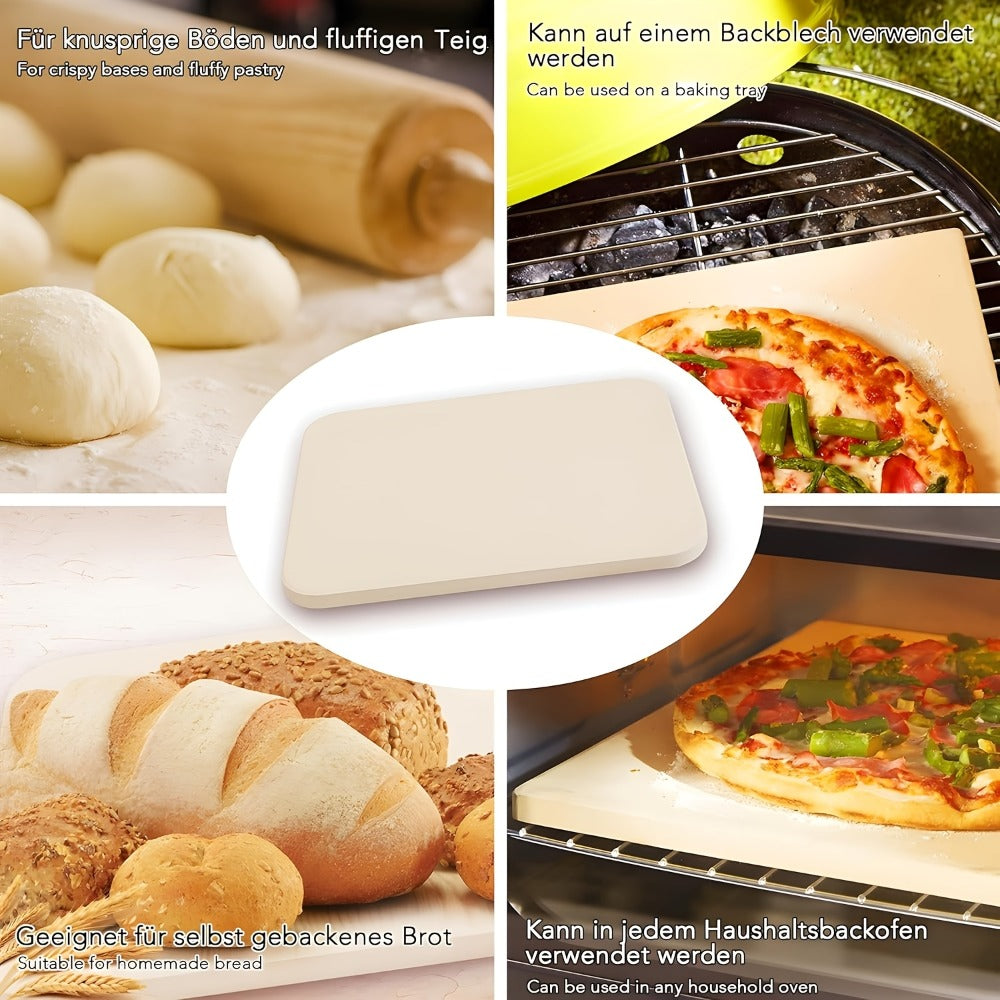 Pizza Stone for Oven and Grill Heavy Duty Cordierite Baking Stone Thermal Shock Resistant for Pizza Bread Rectangular 15x11.8 Inch Round 15 Inch