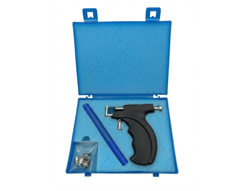 Ear Piercing Gun Kit with 24pcs Stainless Steel Studs ¨C Professional Self Piercing Tool for Ear & Nose with Marking Pen, Safe & Easy to Use for Home & Salon