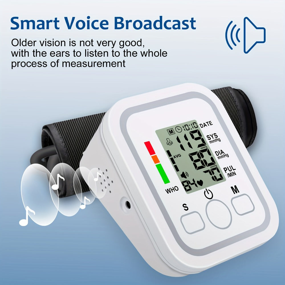Upper Arm Blood Pressure Monitor ¨C Large LCD, Voice Broadcast, Heart Rate & Irregular Heartbeat Detection, 2¡Á99 Memory, 8.7¨C14.2¡± Adjustable Cuff, One-Touch Operation for Seniors & Pregnant Women