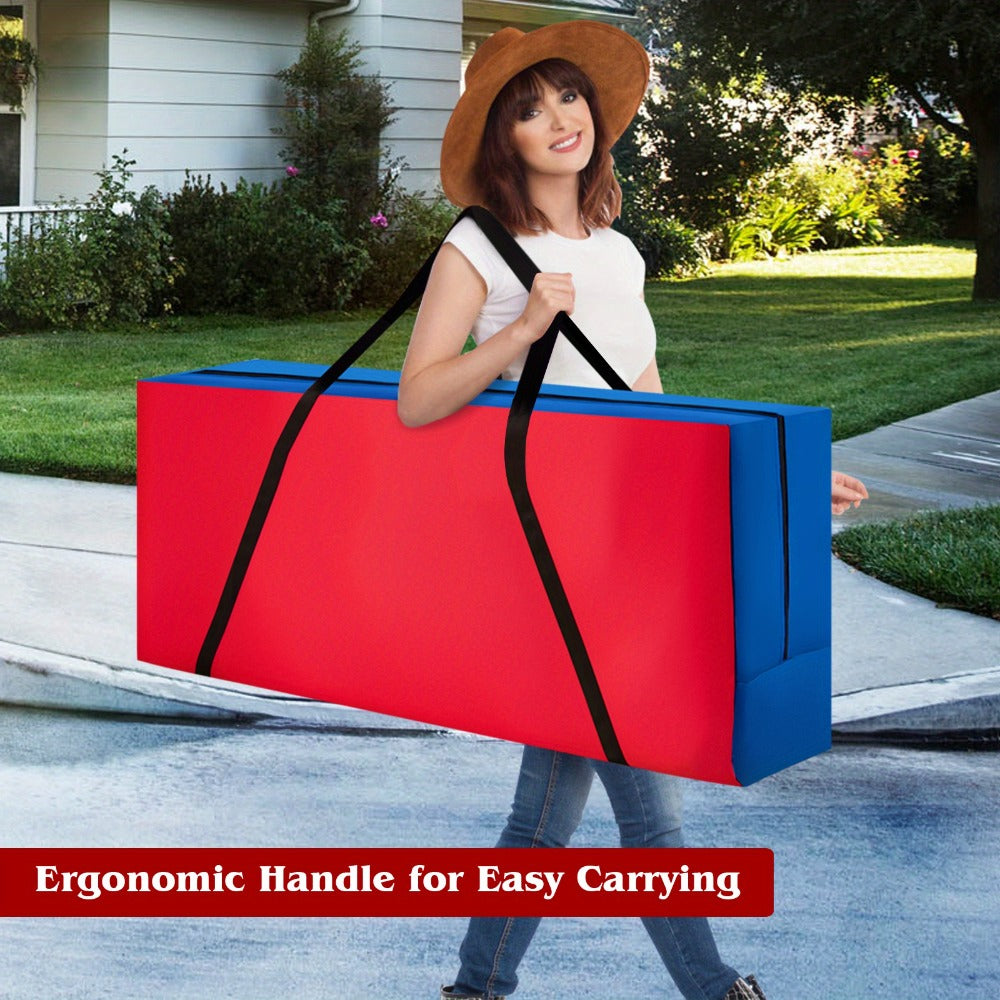 Jumbo 4 in a Row Game Storage Bag Carrying Bag for Giant Connect 4 Game Set Oxford Cloth Shoulder Strap Large Capacity Fits 33x13x29 Game Set Blue Red