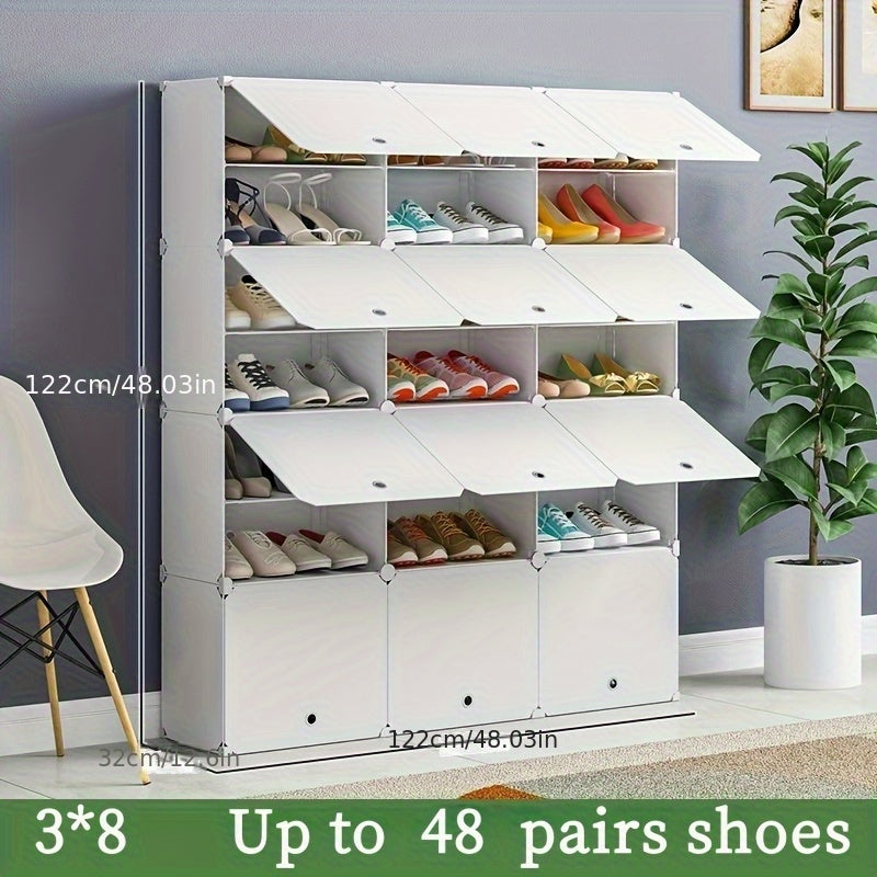 Shoe Rack Organizer Free Standing ¨C Shoe Storage Cabinet for Boots, Slippers & High Heels | 2¡Á6 / 3¡Á8 Tier Shoe Shelf for Closet, Bedroom, Entryway & Hallway | White, Translucent & Black Options