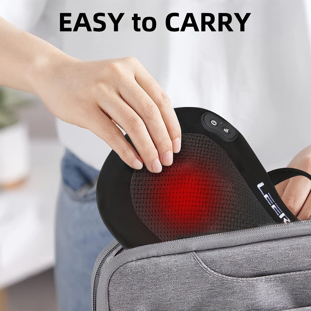Neck & Back Massager Pillow with Heat ¨C Wireless 3D Kneading Acupressure Electric Massage Pillow for Lumbar, Shoulder & Neck Pain Relief, Portable Unisex Gift