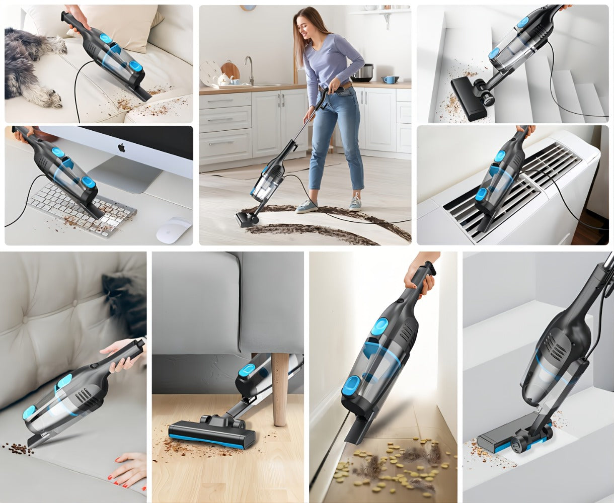 Cordless Stick Vacuum 30KPa 600W Motor 68oz Bagless Upright Lightweight Vacuum Cleaner for House Car Hard Floor Carpet Pet Hair Multi-Color