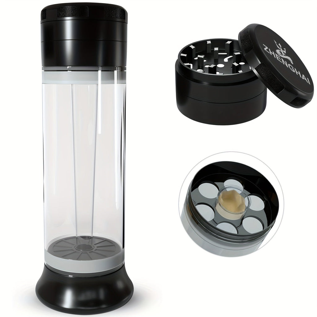 3-in-1 Zinc Alloy Spice Grinder Pre-Rolled Cone Loader 6-Hole Storage Rolling Machine Grinding Filling Storage All-in-One with Cleaning Brush Black Red Blue