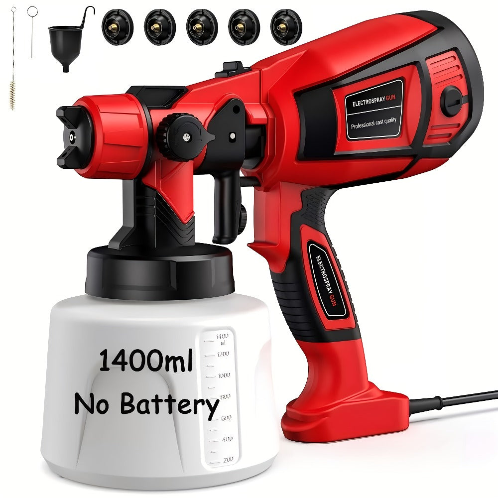 HVLP Paint Sprayer Electric Spray Gun with 3 Spray Patterns & 27oz Container ¨C Cordless Airless Sprayer for House Painting, Furniture, Cabinets, Fence, Walls, Doors, Car DIY Projects