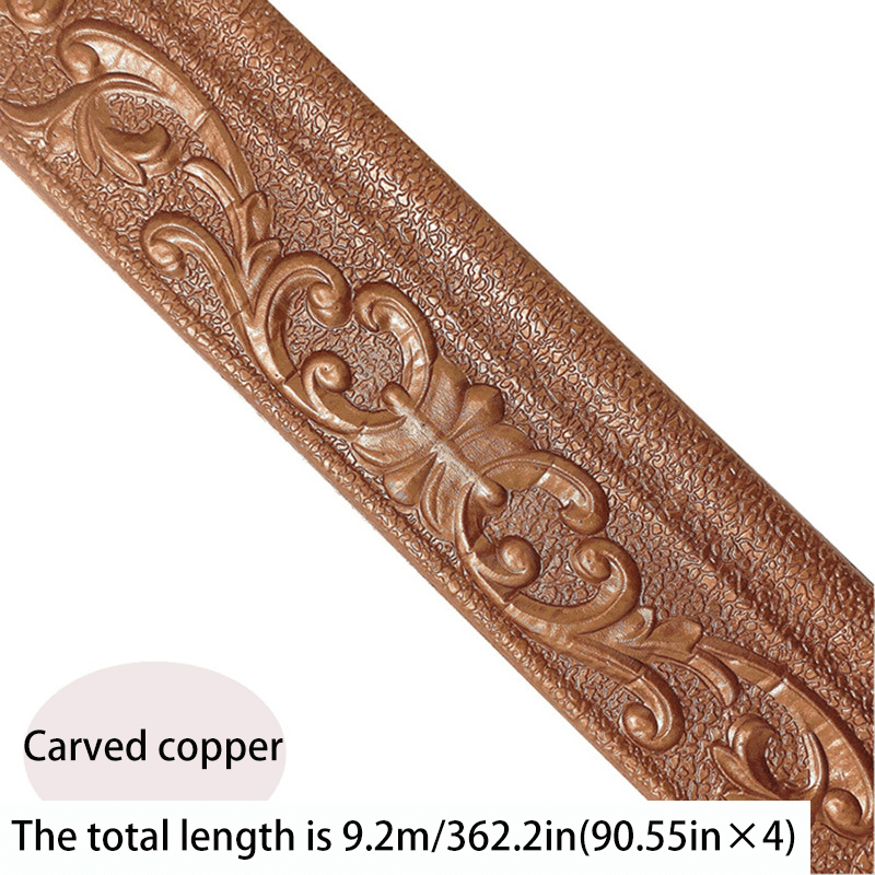 3D Self-Adhesive Foam Baseboard Wall Trim Sticker Waterproof Peel and Stick Carved Wallpaper Border Skirting for Home Decor White Silver Gray Copper Gold 4 8 12 Rolls