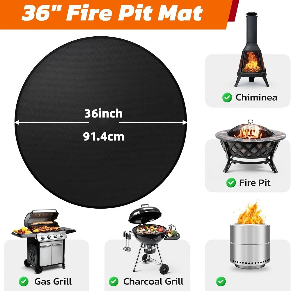 BBQ Grill Mat Fireproof & Heat Resistant - Double-Sided Fiberglass Grill Pad for Outdoor Grills, Fire Pits & Smokers | Waterproof Oil-Proof Deck & Patio Protector | Easy Clean BBQ Splatter Mat