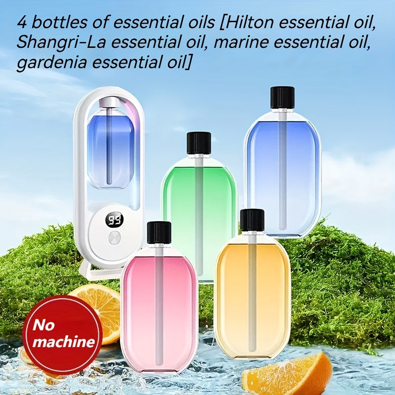 Aromatherapy Diffuser with Essential Oils 2-in-1 Humidifier - Hotel Scent Home Fragrance Machine with Natural French Essential Oils, Ultrasonic Spray, LED Ambient Light, Whole House Air Freshener for Bedroom, Living Room, Office