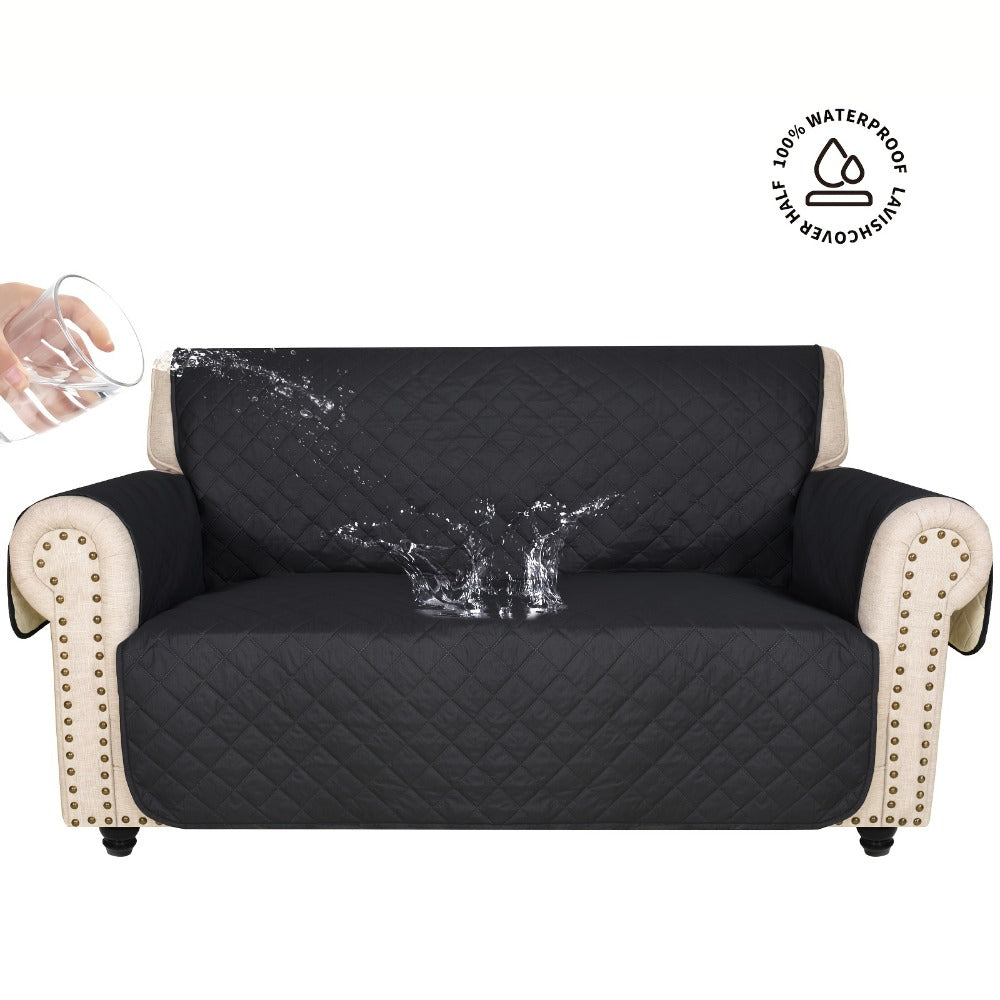 Sofa Slipcover 5-Layer Quilted Thick Sofa Cover Protector Elastic Strap Non-Slip Washable Pet Friendly Universal Fit 3 4 Seater Couch Cover for Living Room - 10 Colors