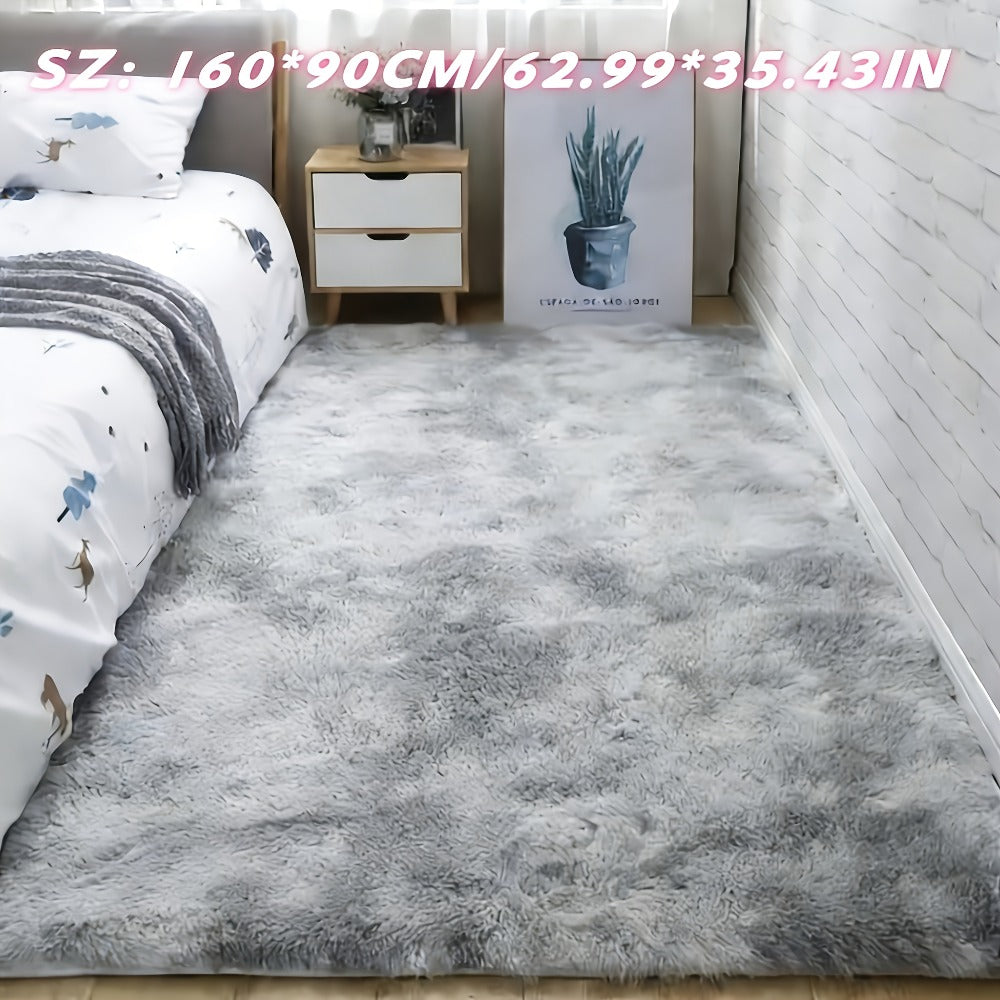 Plush Area Rug Tie-Dye & Solid Color - 100% Polyester Soft Fluffy Anti-Slip Machine Washable Carpet | Luxury Bedroom, Living Room & Sofa Floor Mat | Upscale Home Decor Rug in Multiple Colors & Sizes