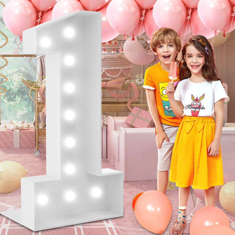 Marquee Number Lights 4 Feet Tall LED Light Up Numbers 0-9 20 for Birthday Party Anniversary Graduation Decoration 11 Colors 3 Flash Modes Foam Board String Lights Included