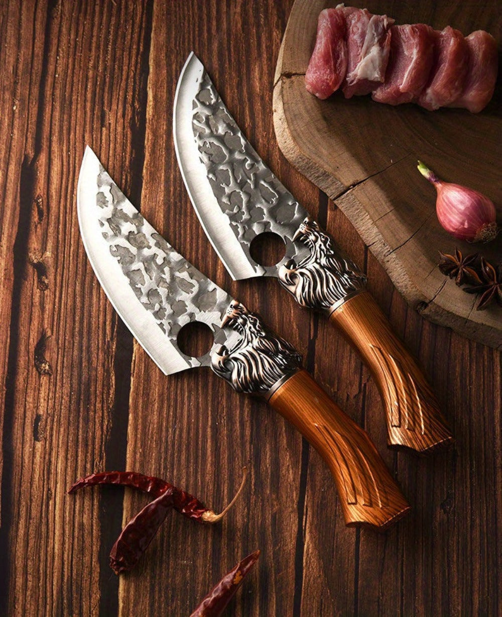 Kitchen Knife Set 3/7pc Professional Chef Knife Set with Butcher Boning Scissors | Stainless Steel Cooking Knives for Home Hotel Camping