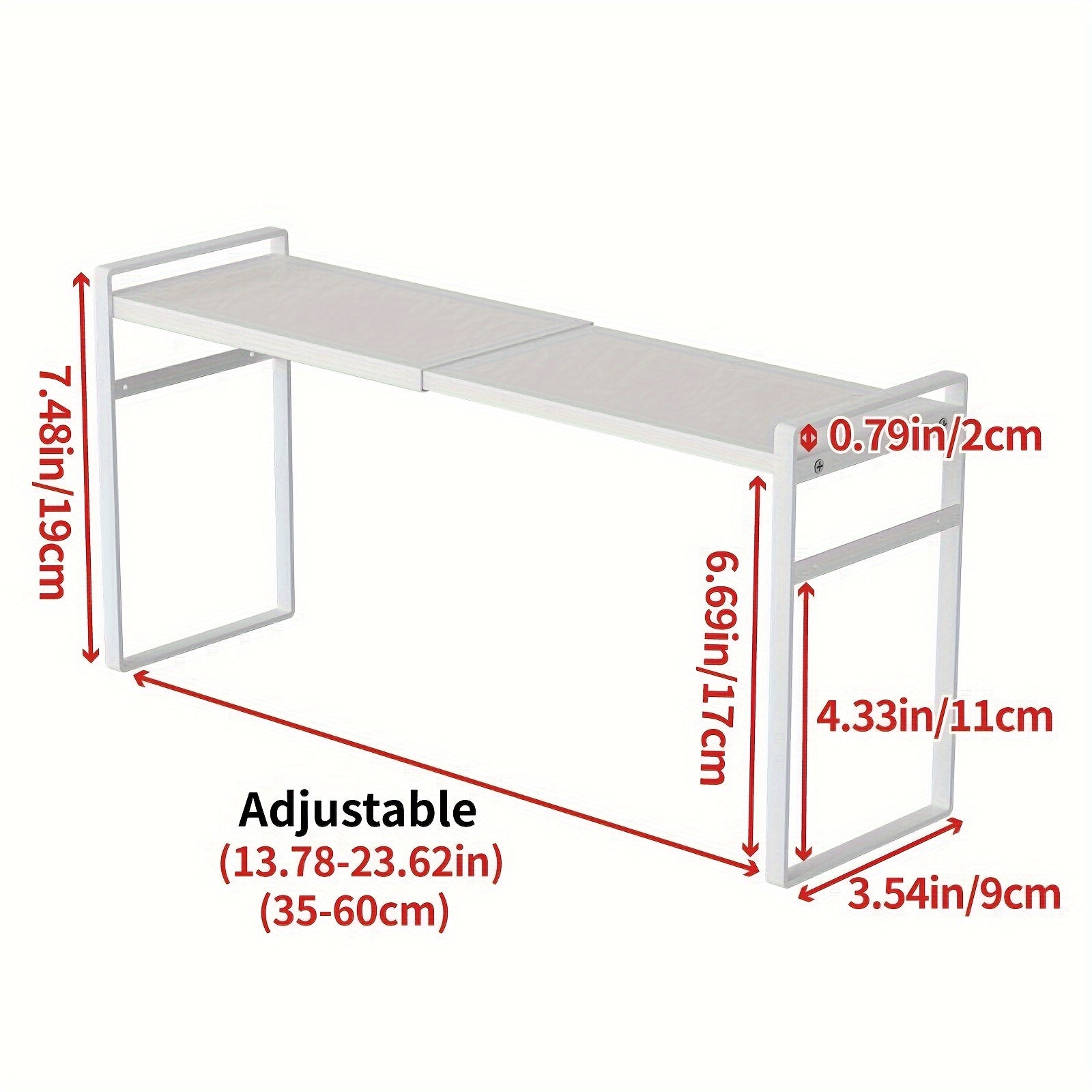 Narrow Shelf Organizer for Kitchen Bathroom Windowsill ¨C Slim Adjustable Stackable Rack for Small Spaces, Counter Top, Window Plant Stand, Tall Thin Storage Shelving Unit