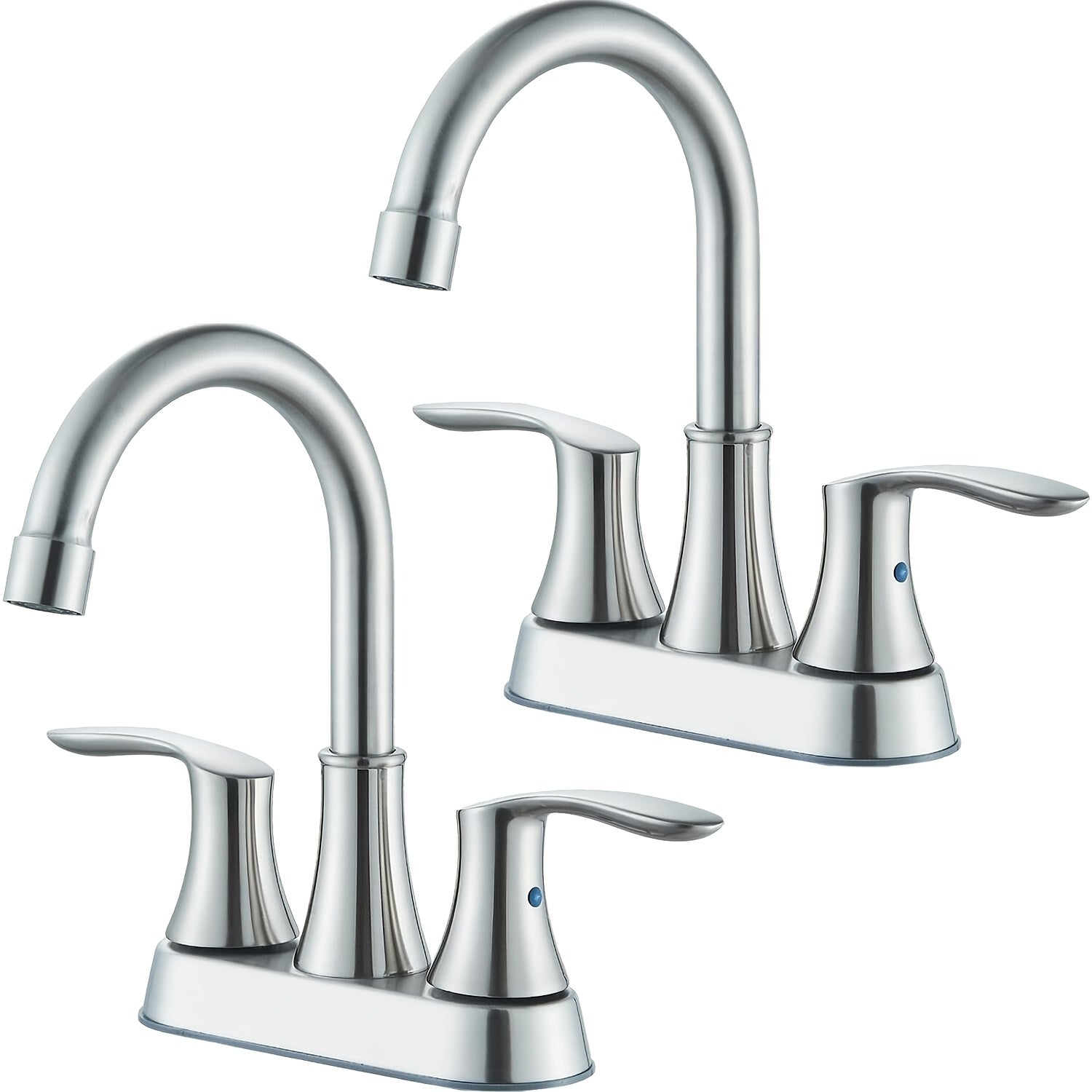 Centerset Bathroom Faucet 2 Handle 4 Inch - Lead-Free Dual Handle Vanity Sink Faucet with Pop-Up Drain & Supply Lines, Brushed Nickel, Matte Black, Oil Rubbed Bronze, Brushed Gold, 2-3 Hole RV Compatible